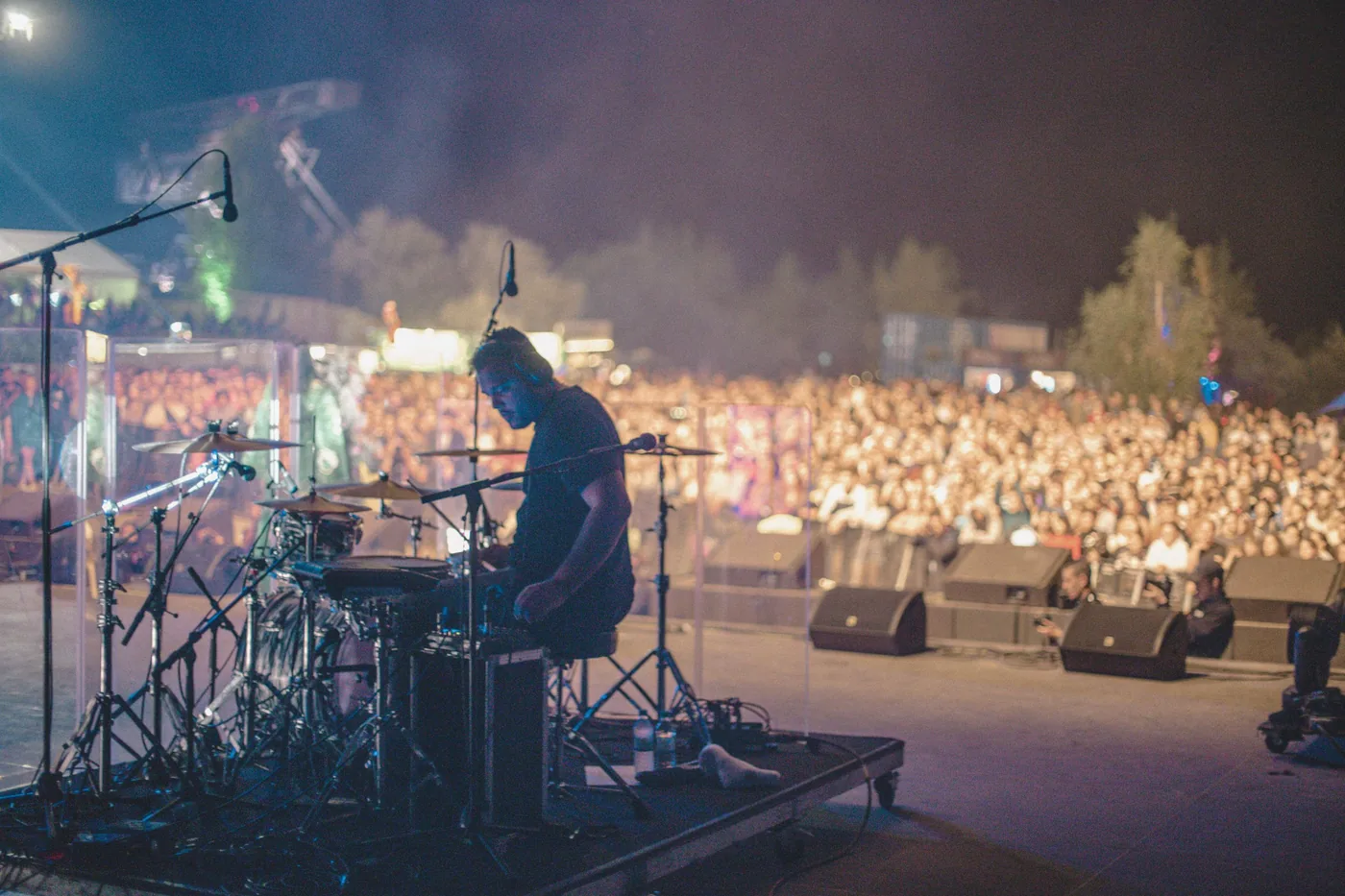 Anthony Marck Amirkhan drumming live on stage