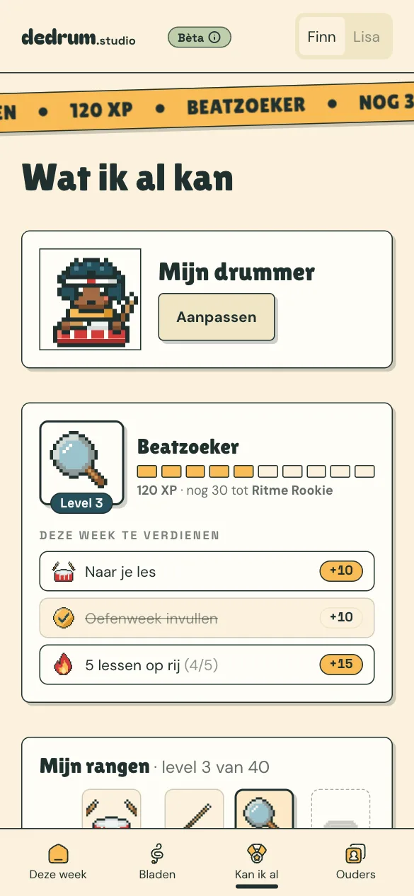 Het scherm Dit lukt al met wat nieuw lukt en waar we aan werken